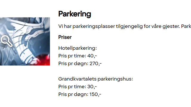 Parkering under årskonferansen